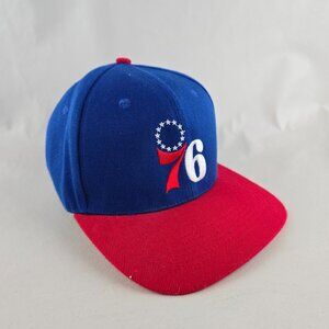 Philadelphia 76ers Hat Mens One Size Blue Red Snapback Flat Bill Basketball Cap